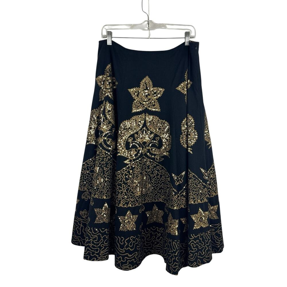 Basil & Maude Gold Star Sequin Skirt